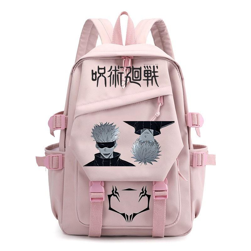 Anime Jujutsu Kaisen Iskolatáska Gyerekeknek Tinédzsereknek Diákoknak Nylon Kétvállú Táska USB Porttal Párnázott Pántokkal