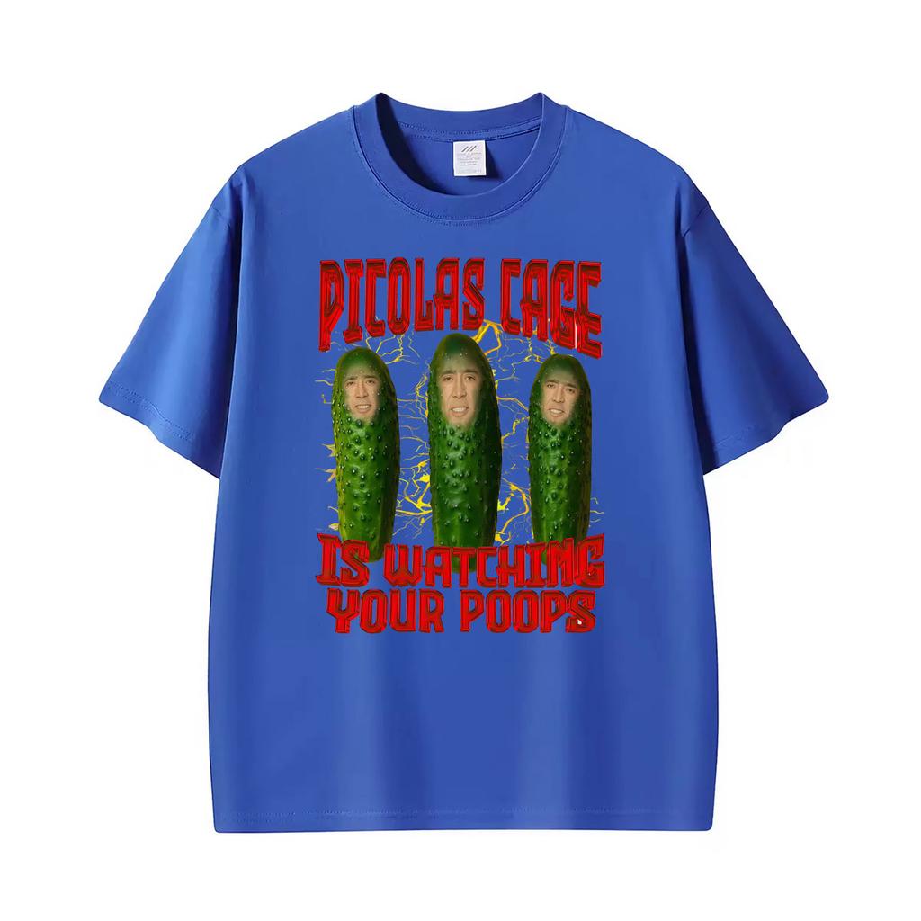 Funny Picolas Cage Is Watching Your Poors Graphic T Shirts Unisex Unisex Vintage Humor Tshirts Oneck Oversized 100 Cotton T Shirt