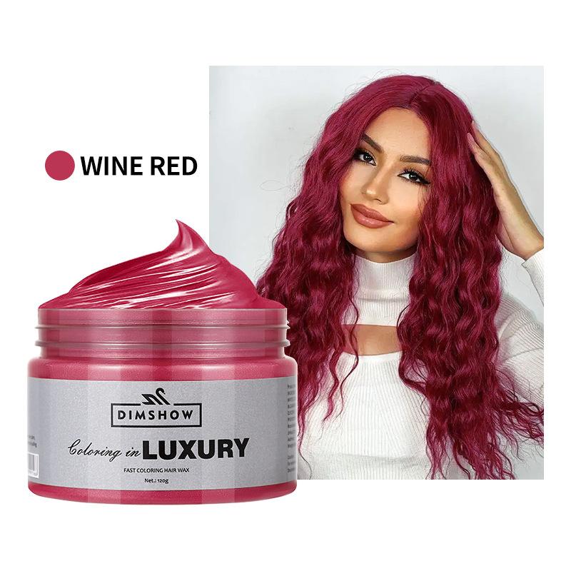 

Dimshow Hair Color Wax For Men & Women Hair Clay One-Time Temporary Styling Dye Cream Easy Wash Hair Beard Color вина червоного кольору