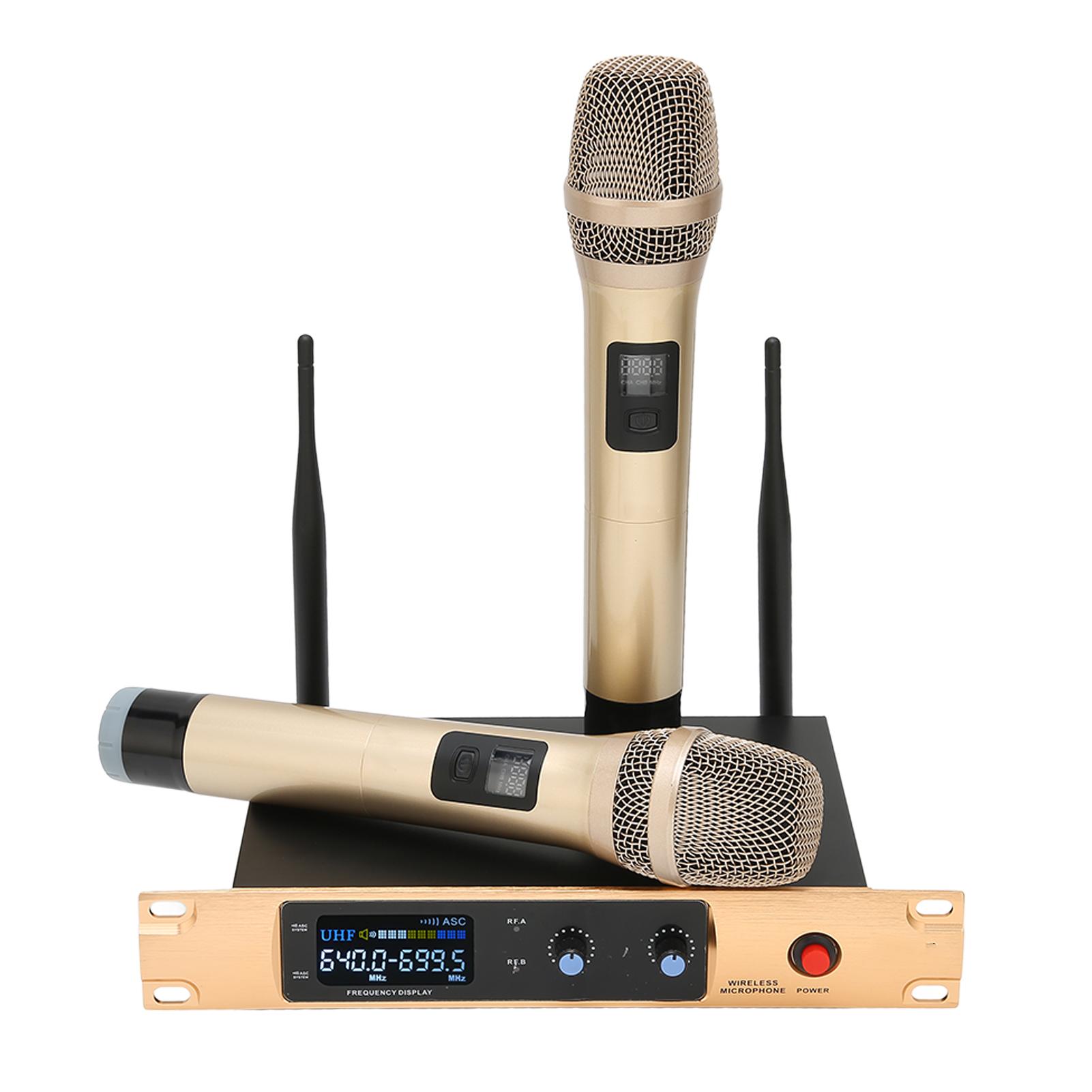 

UG‑366 Беспроводная микрофонная система 2x30 Регулируемая частота Двойной профессиональный UHF микрофон EU Plug