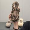 Pantofi de Bumbac cu Imprimeu Leopard Vintage Femei 2026 Noi de Iarnă Confortabili cu Blană Pantofi Plati Calzi Talpă Moale Antiderapantă Pantofi Casual Ușori