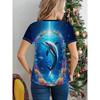 Casual Fashion Simple Abstract Painting Animal Sea Dolphin Breathable 3D Printed Round Neck Short Sleeve T-shirt Casual Sports Shirt