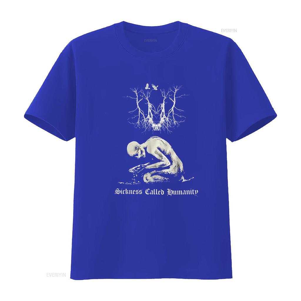 SAD Sickness Called Humanity T-Shirt Dark Art Design Limitierte Auflage Seltene Fund für DSBM-Fans vintage Gewaschen Atmungsaktiv