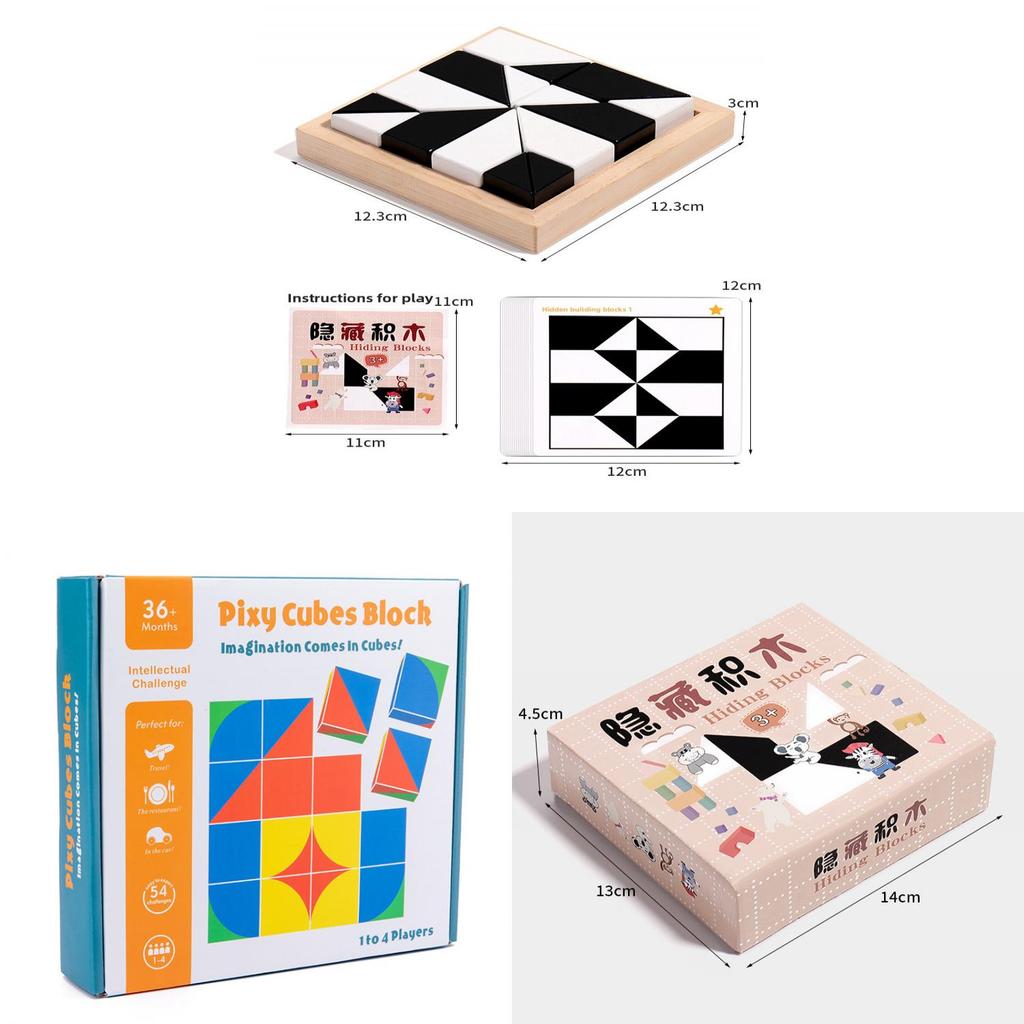 Wooden Childrens Toy Cubes Building Blocks For Spatial Thinking Educational Play