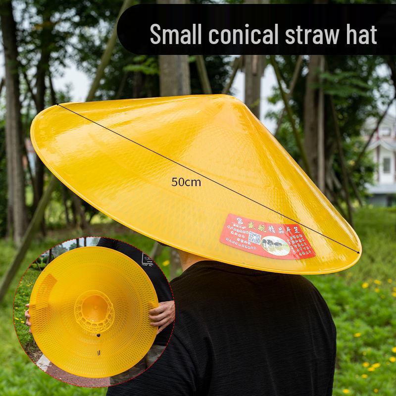 Conical Rain Hat: Waterproof Sanitation Worker Headwear and Fishing Umbrella