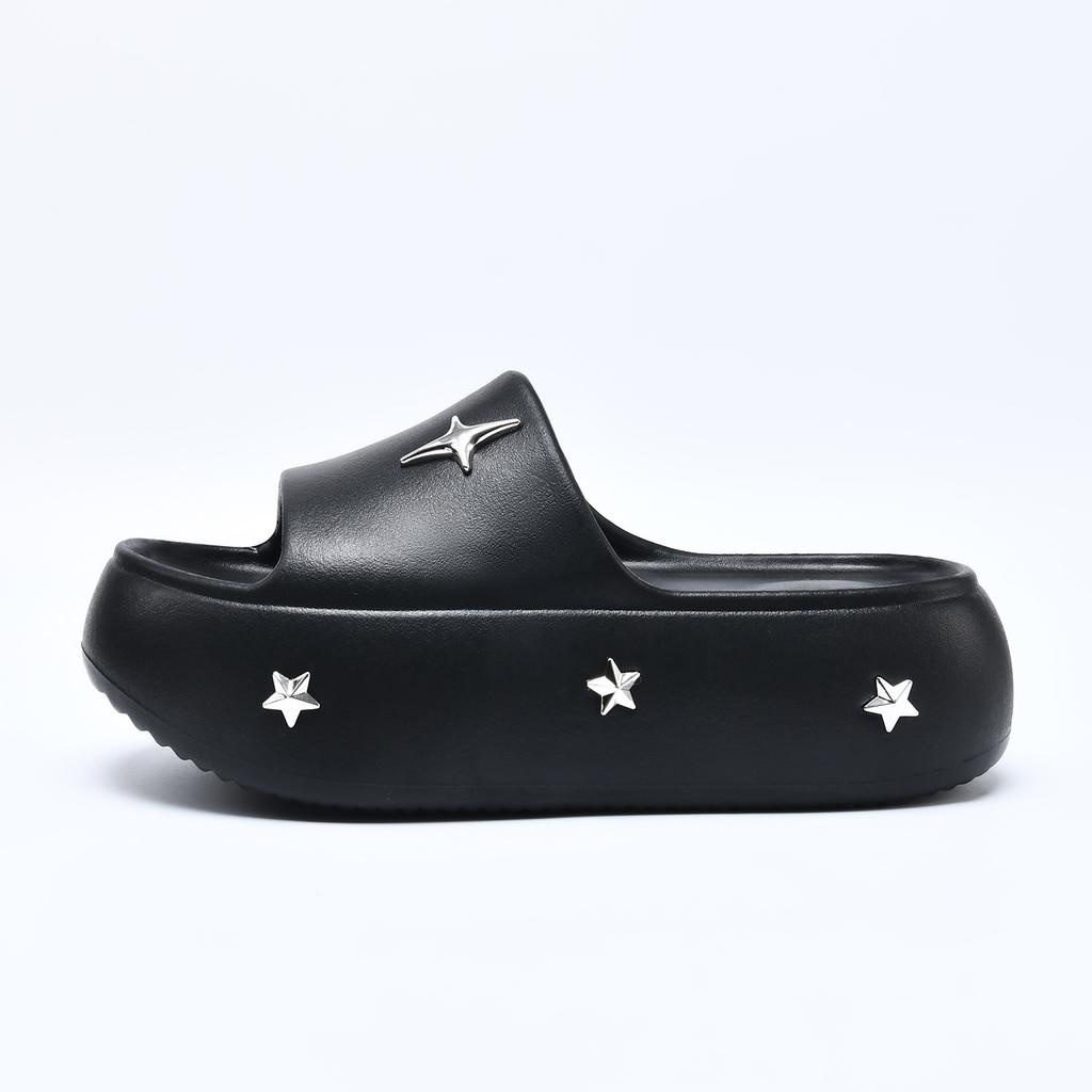 Summer new thick-soled one-pedal slippers women's height increase wear-resistant beach fashion casual cool slippers