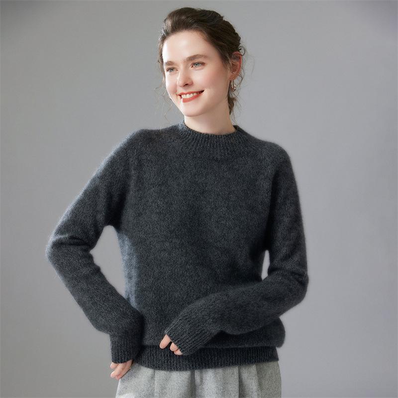 Women's Thickened Cashmere High-Neck Pullover Sweater: Versatile, Warm Long-Sleeve Knitwear
