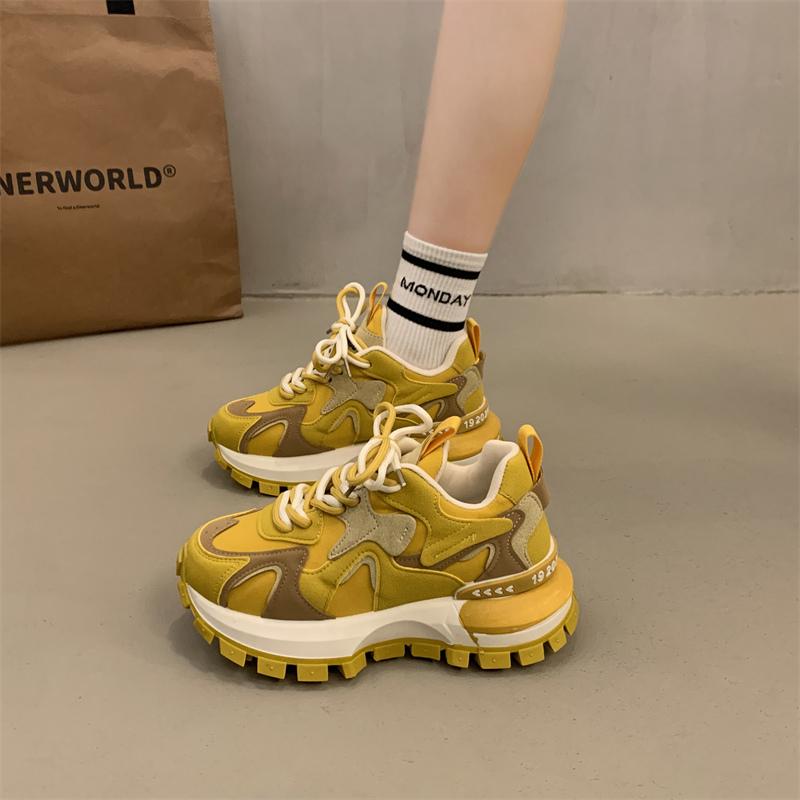 2025 New Ladies Shoes Versatile Women's Vulcanize Shoes Mixed Colors Platform Women Sneakers Outdoor Lace Up Casual Shoes