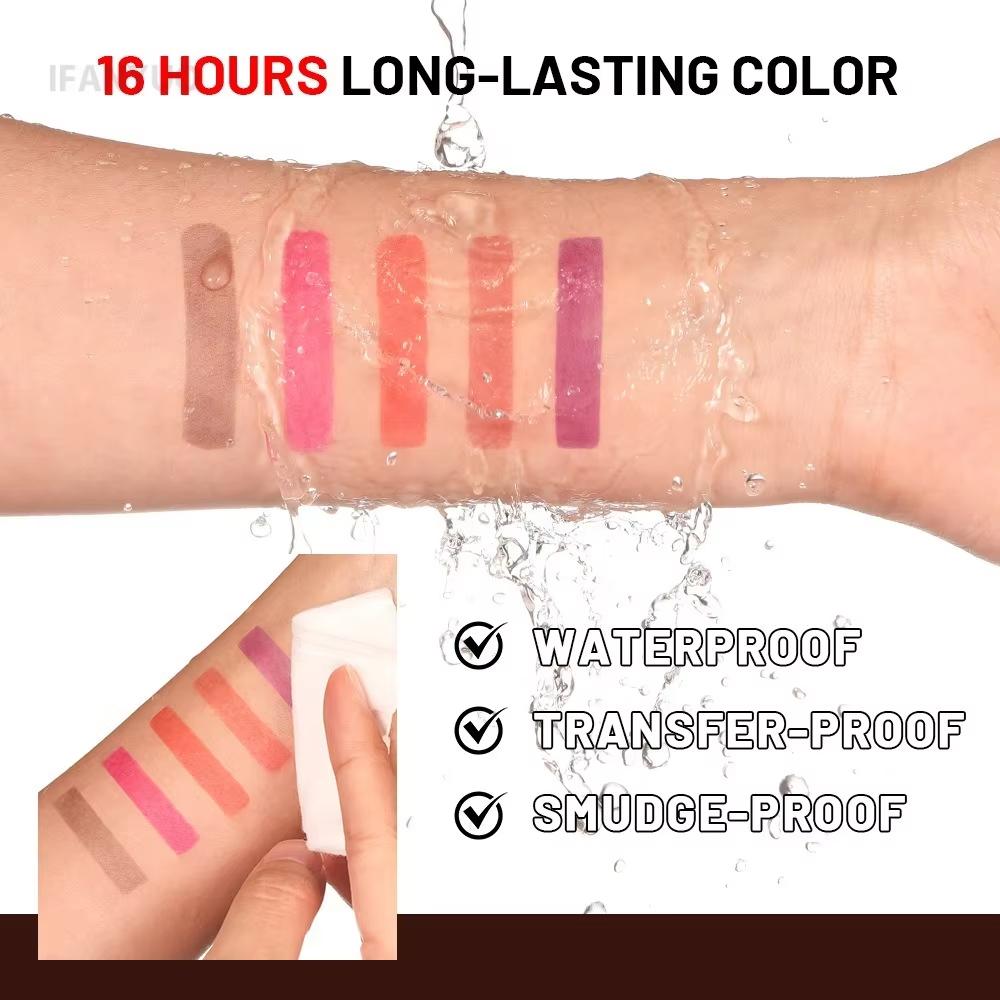 Waterproof Liquid Peel-off Lip Gloss Rose Red Brown Matte Lipstick Non-stick Cup Lasting Makeup Moisturizing Lip Tattoo Pigment