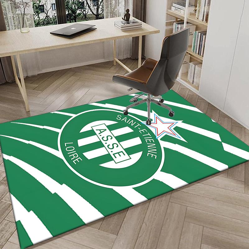 1PC Green Saint-Etienne Football Rug Game Carpet, Floor Mat for Bedroom Living Room Entryway Rug, Home Decor Idea Gift for Christmas birthday