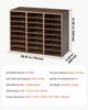 Wood Literature Organizer 24 Compartments Office Mailboxes Brown, Countertop Literature Sorter for Files Documents Papers, with Adjustable Shelves,