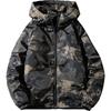 Camouflage Long Military Warm Outerwear for Street American Military Mountain Nylon Outer Jacket Dark Green Zip-Up Hoodie, Sleeve, Hooded,