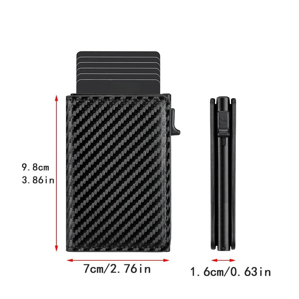 RFID Blocking Aluminum Pop-Up Card Holder Multi-Functional Designer Bank & ID Card Wallet Business Purse for Men Women