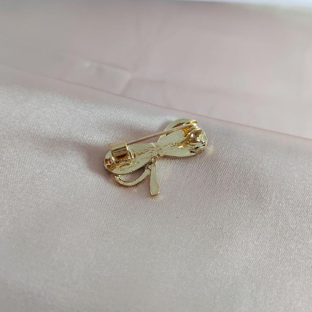 Bow Brooch Buckle Hanging Plating, High-End Temperament Decorative Buckle Fixed Clothes Accessories Women