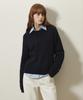 LADY VOLUME Twist Cable Punching Round Knit_Navy