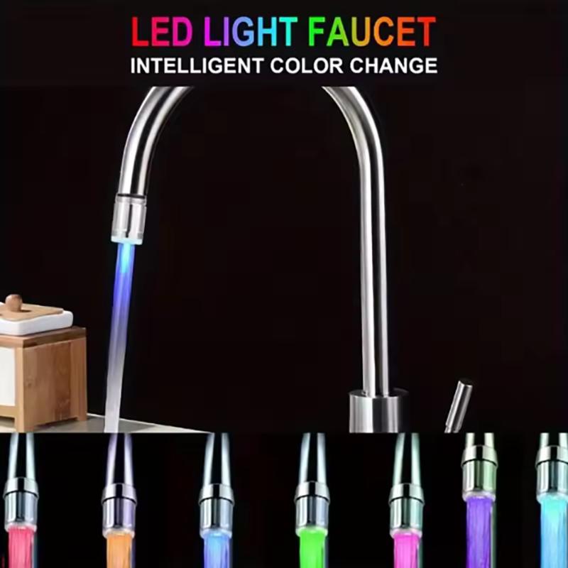 7-Color Change Automatically LED Faucet Head Glow Water Saving Stream Light Faucet Aerator Tap Nozzle for Kitchen Bathroom