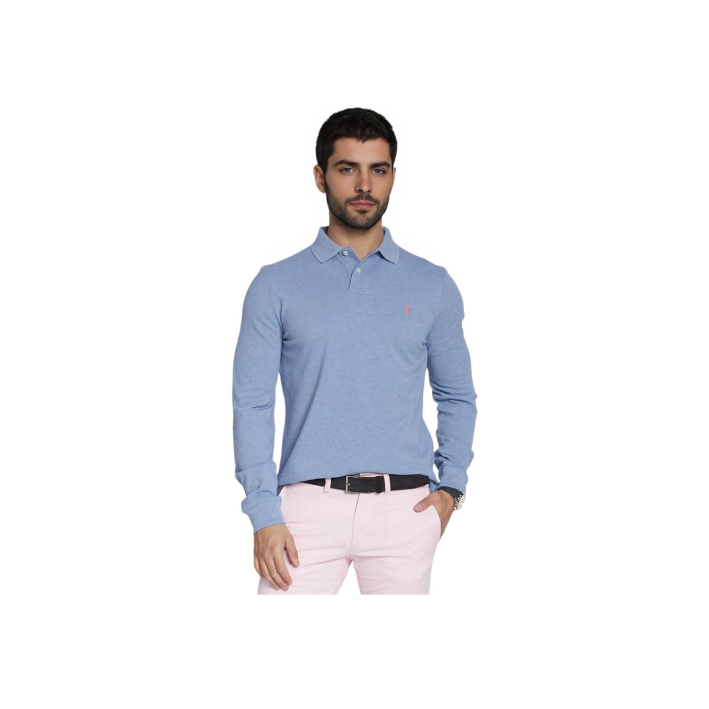 

Polo Ralph Lauren FW23 Поло с длинным рукавом с вышитым логотипом пони Мужские топы Светло-голубой 710680790013 XS