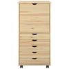 Mobile Cabinet in Brown 53 x 39 x 103 cm Solid Pine Wood