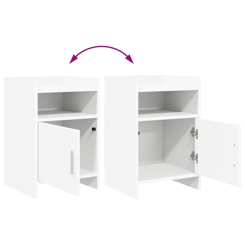 White Nightstands 40 x 36 x 60 cm Particleboard