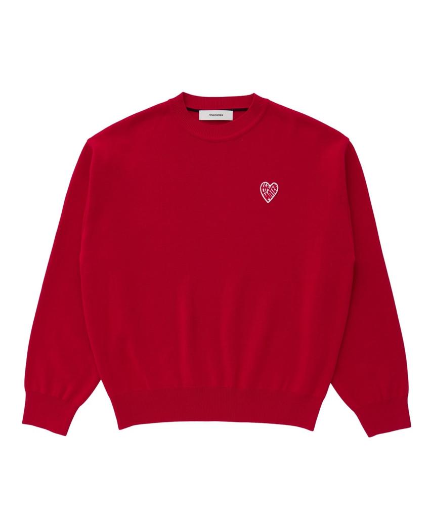 Deomati Mati Heart Wappen Round Knit - Red