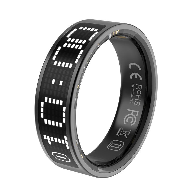 AI IOS Stainless Steel Smart Ring OLED Display Heart Rate Monitor Sleep Tracking IP68 K80&10#