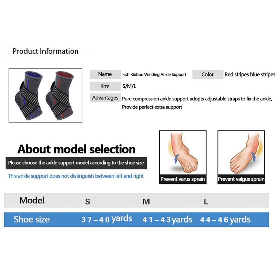 Durable And Safe 1Pcs Ankle Support Four-Sided Elastic Knitting Fish Ribbon Pressurized Fixation Protect Ankle Nylon Braided Protection Men Women