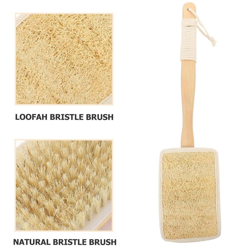 Loofah Bath Brush Loofah Brush Long Handle for Shower Exfoliation Body Deep Cleaning Luffa Sponge for Women Men Adults Family