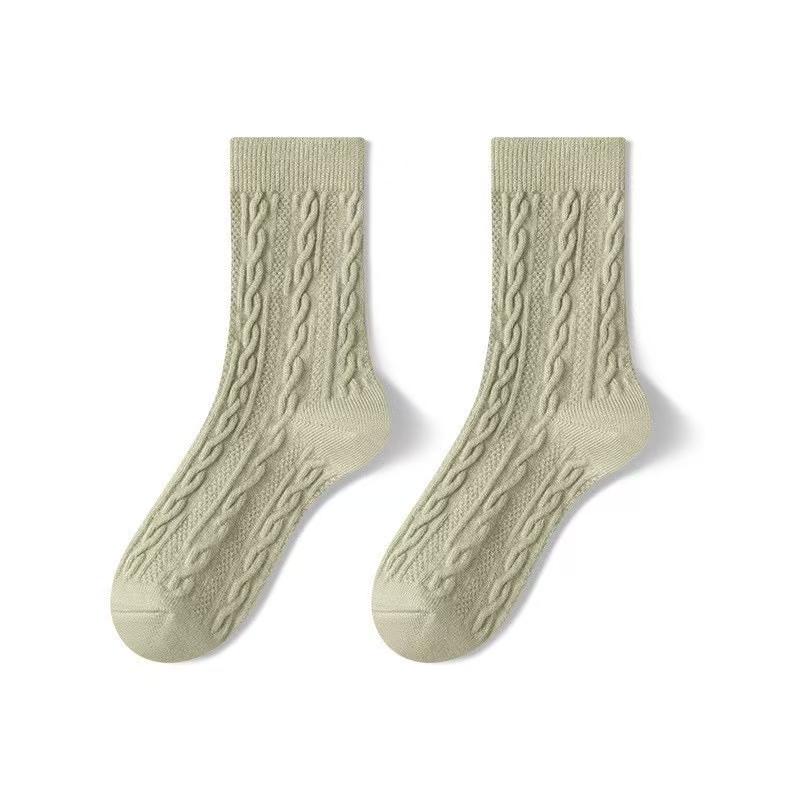 2/3/5 Pairs Autumn and Winter Women's Wool Socks Solid Color Thick Warm Socks Soft and Comfortable Socks