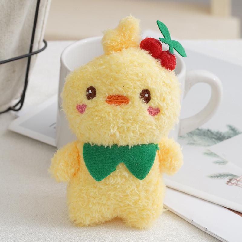 Adorable Plush Chicken Cherry Duck 12cm Pp Cotton Stuffed Animal Gift For Girls
