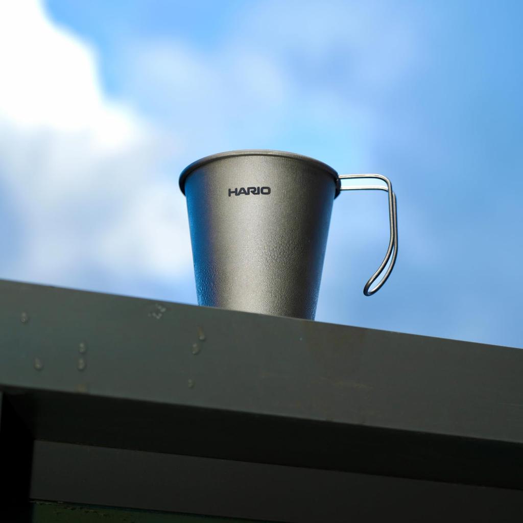 HARIO Titanium 350mL Full Single-Layer Mug, Capacity, Lightweight, Outdoor, Titanium, Gray, SMTI-35-TSV