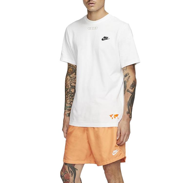 Nike Global Earth Print Short Sleeve T-Shirt Men Tops White CT6541-100