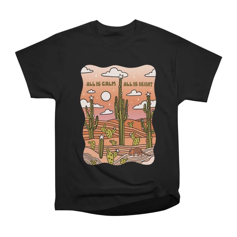 

Men Casual Shirts Short Sleeves ALL IS CALM Tees Oversized T-shirts S чёрный