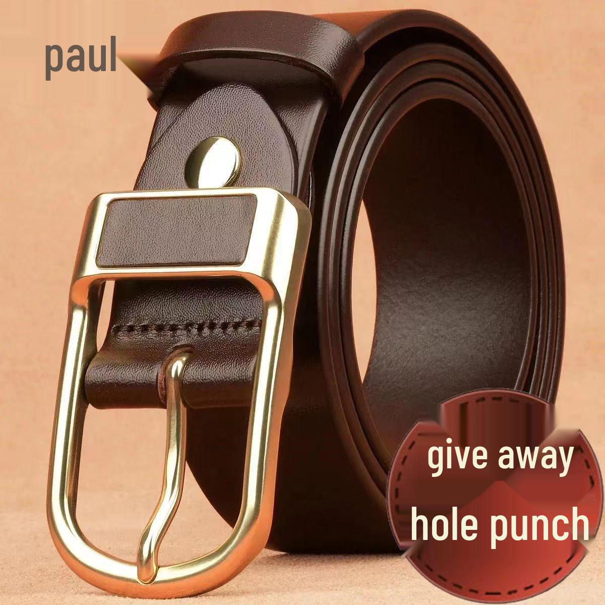 

Оригинальный мужской простой деловой ремень с пряжкой [с пробойником] 110cm