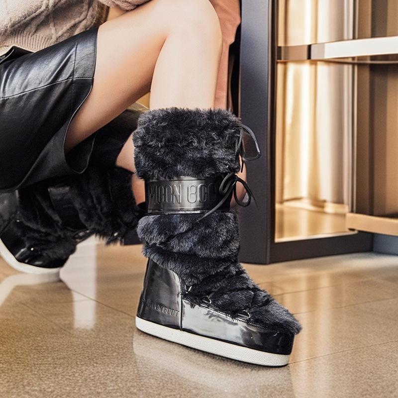 Inner Height-increasing Snow Boots Cotton Shoes Women's 2025 Winter Women's Shoes New Super-fire Warm Cotton Boots Non-slip and Waterproof Short Boots