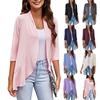 Autumn Solid Color Ruffle Cardigan Coat for Women - 3/4 Sleeves
