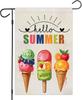 Hello Summer Garden Ag - Ice Cream Design - Funny Summer Ag - Design 12x18 Inch - Gift Outside Home Decor, Off White ZZA SSL