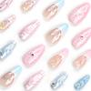 24 Pieces New 3D Manicure Nail Piece Love Bow Wearing Nail Pink Detachable Wearable Fake Nail