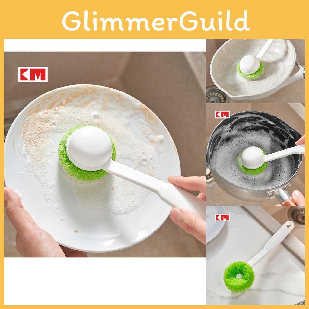 Kuchyňský kartáč na hrnce s měkkou houbičkovou hlavou pro bezpečné čištění nepřilnavých pánví