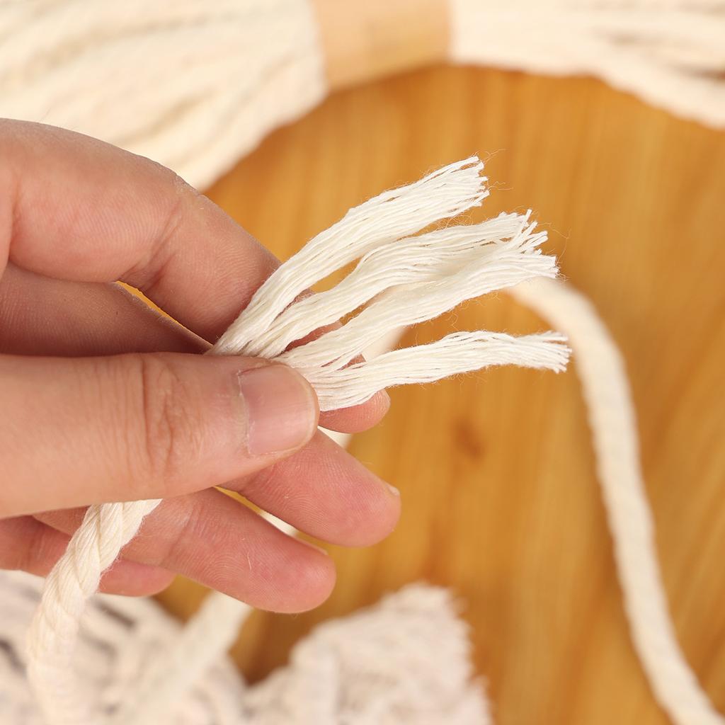 6mm Macrame Cord Cotton Cream White Rope for Bohemian Wall Hanging, DIY Weaving and Tapestry Making