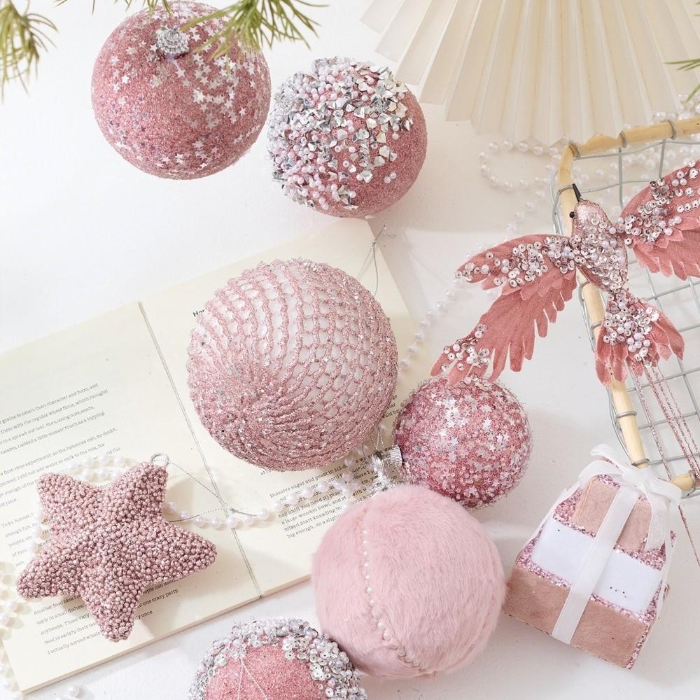 Foam Ball Gift Christmas Tree Ornaments Pink Christmas Ball New Xmas Tree Hangings Pendant