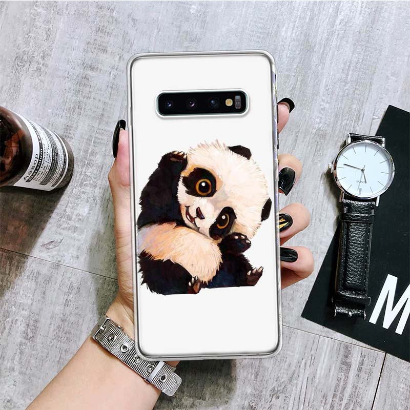 Lovely Panda Baby Cute Phone Case For Samsung Galaxy S20 FE S10 Plus S21 S22 Ultra S10E S9 S8 S7 Edge J4 + Fundas Cover Coque