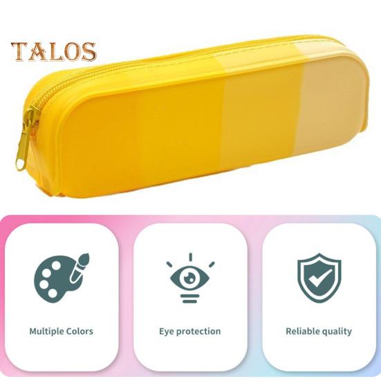 Silicone Pencil Case Gradient Color Pencil Bag Zipper Closure Lightweight Pencil Pouch Stationery Organizer