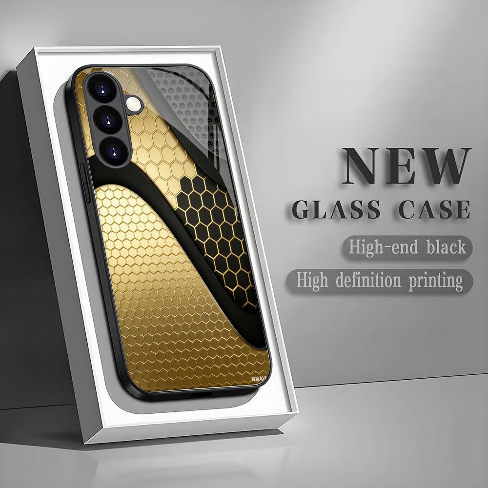 

Business Fashion Tempered Glass Phone Case Suitable for Samsung Galaxy S26 S25 S24 S23 S22 S20FE/Ultra/Plus Anti Drop Back Cover GalaxyS26Ultra