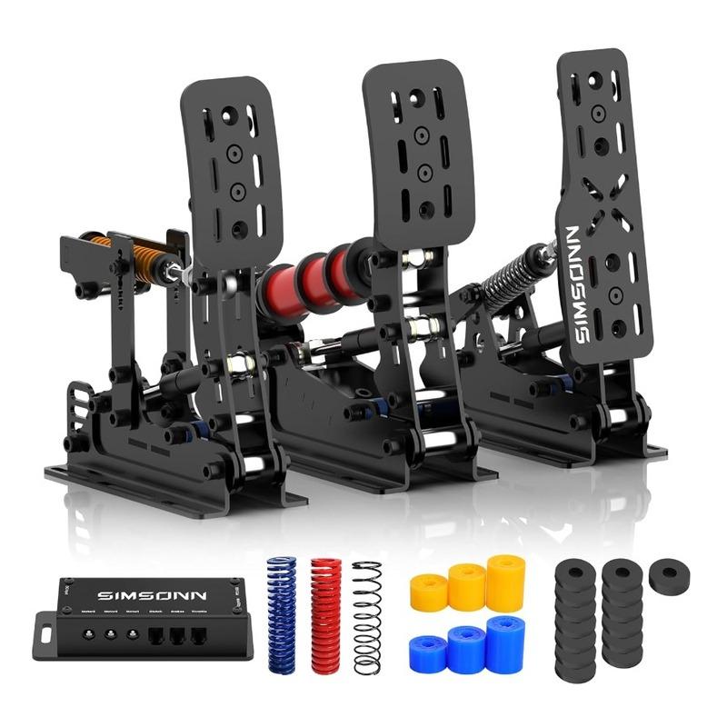 Pro Plus Racing Simulator Hydraulic Pedals for Sim Racing - Black High-Performance Hydraulic System Durable Metal Construction