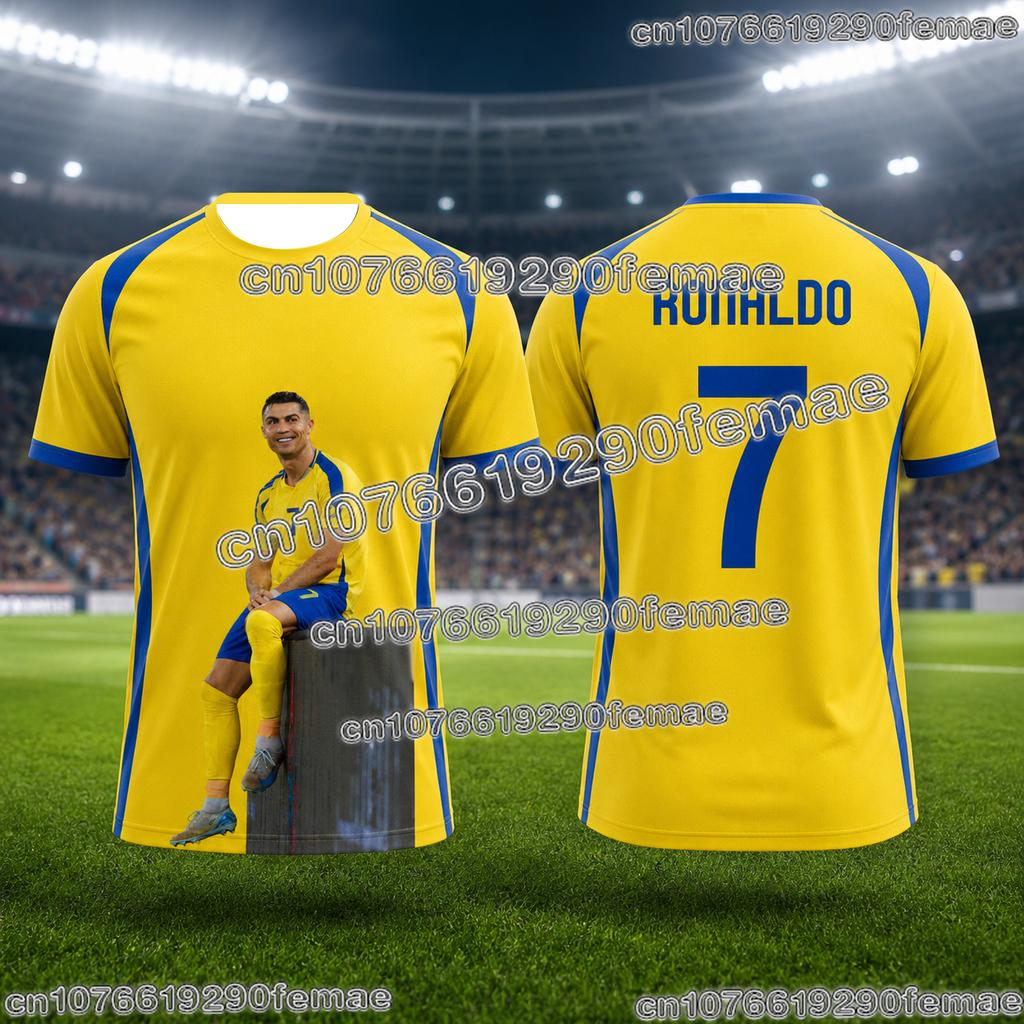 Fashion Men Soccer Jersey Ronaldo Design Breathable Quick Dry Football Top For Training Match Watching And Street Style Outfit