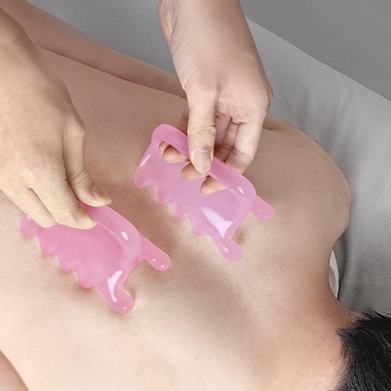 Dual-Headed Back Massager Professional Resin Gua Sha Tool for Trigger Point Therapy & Lymphatic Drainage Ergonomic Body Scraper for Muscle Relaxation