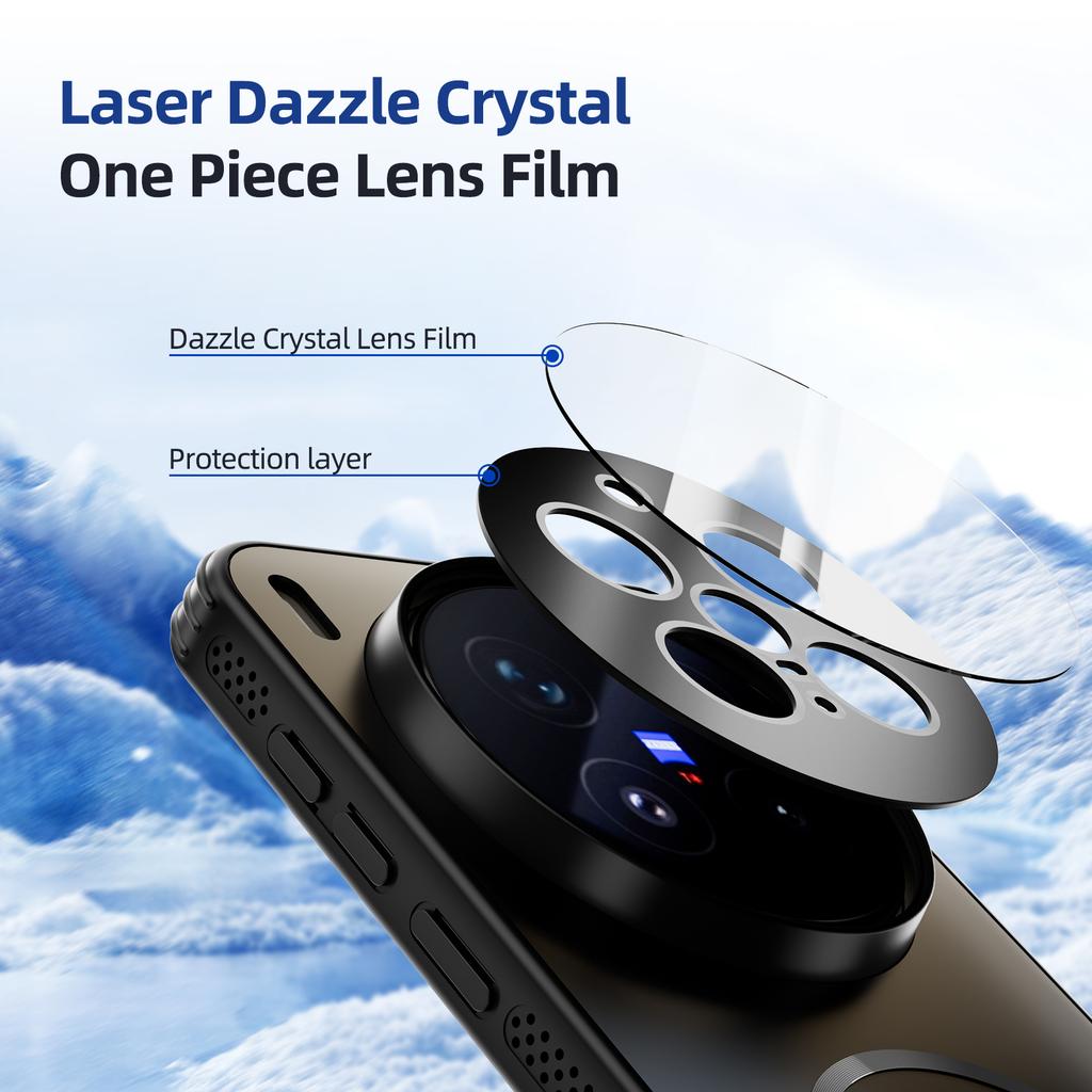 ABEEL For vivo X300 Pro 5G Magnetic Case TPU PC Cooling Matte Phone Back Cover with Lens Film