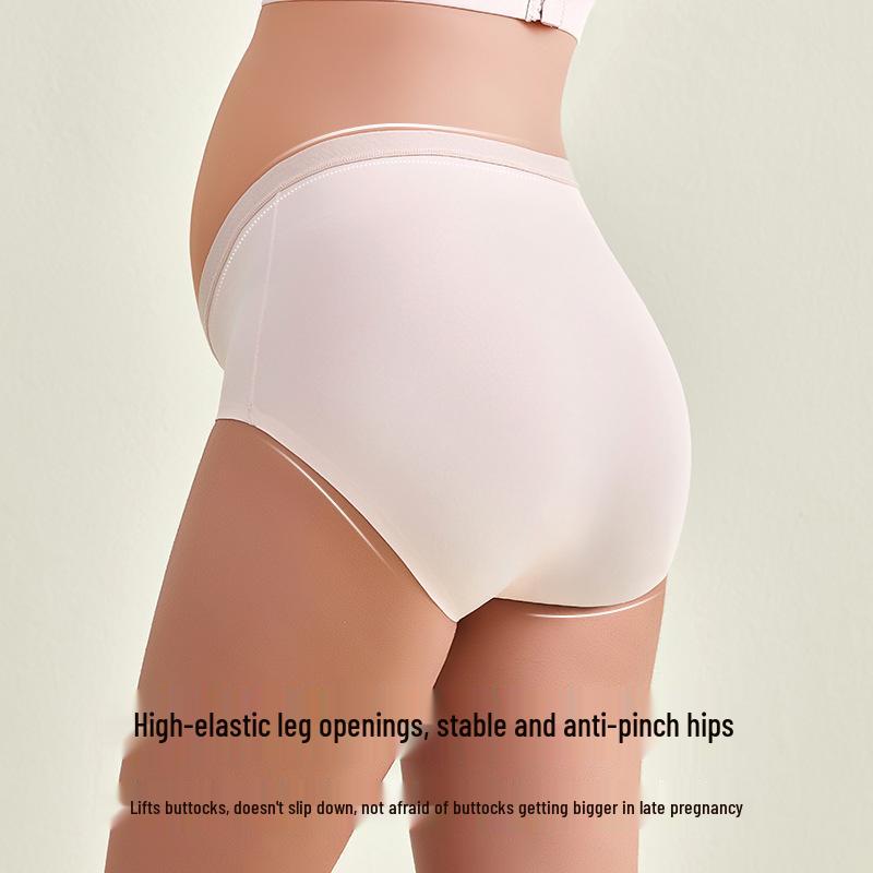 Plus Size Maternity Tummy Support Shorts - Seamless, Breathable, Mid-Waist, Cotton Crotch, Spring/Summer Pregnancy & Postpartum Underwear.