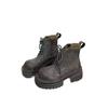 British Style Lace-up Martin Boots Women's 2025 Autumn New Fashionable Versatile Thick-soled Brown Maillard Locomotive Short Boots