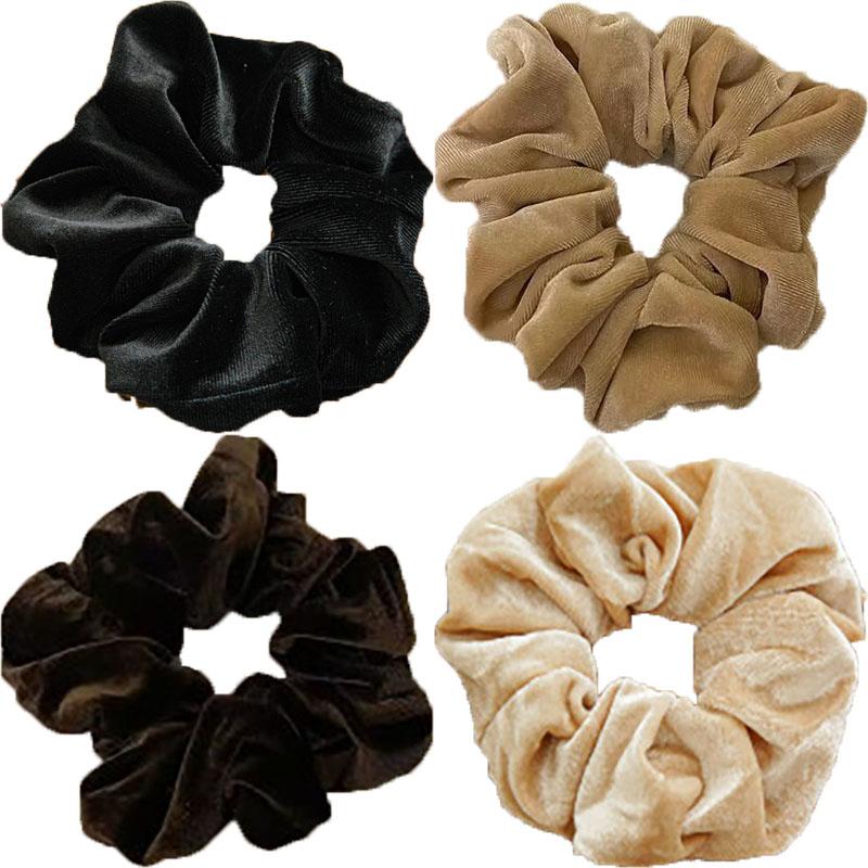Koreanischer Samt Scrunchie Gummi Elastische Haarbänder Damen Einfarbig Stirnband Pferdeschwanzhalter Bänder Seil Mädchen Haaraccessoires